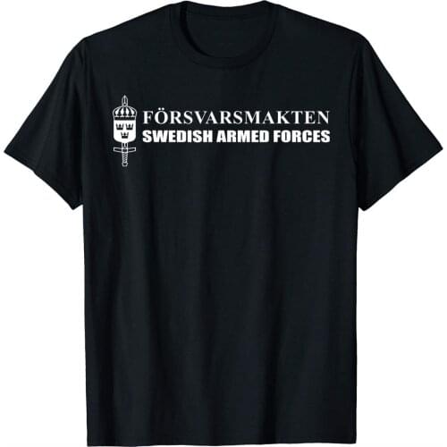Forsvarsmakten Swedish Armed Forces T-Shirt Double Side 2019 New Short Sleeve Cotton Casual Men Fashion Slim Fit Custom T-Shirt