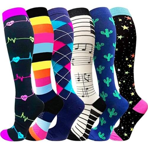 New Compression Socks 20-30 MmHg Men Women Knee High Stockings Compression Socks Fit For Medical Edema Diabetes Varicose Veins