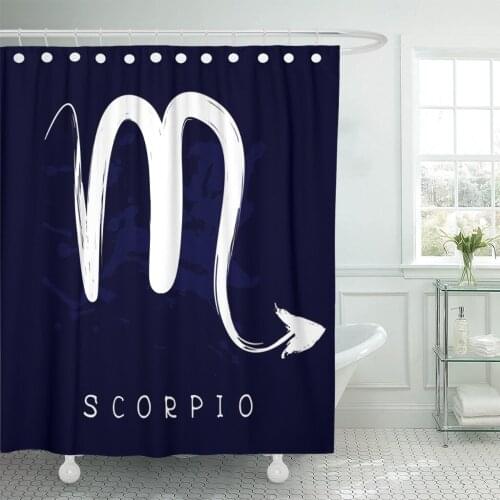Artistic Zodiac Sign Scorpio Blue for Flyers Astrology Conceptual Shower Curtain Waterproof Polyester Fabric 72 x 72 Inches