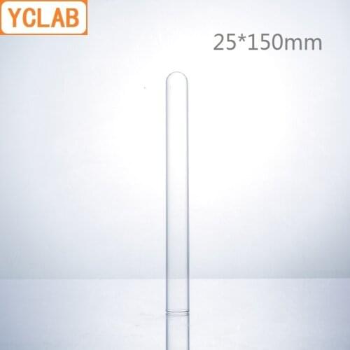 YCLAB 25*150mm Glass Test Tube Flat Mouth Borosilicate 3.3 Glass High Temperature Resistance Laboratory Chemistry Equipment