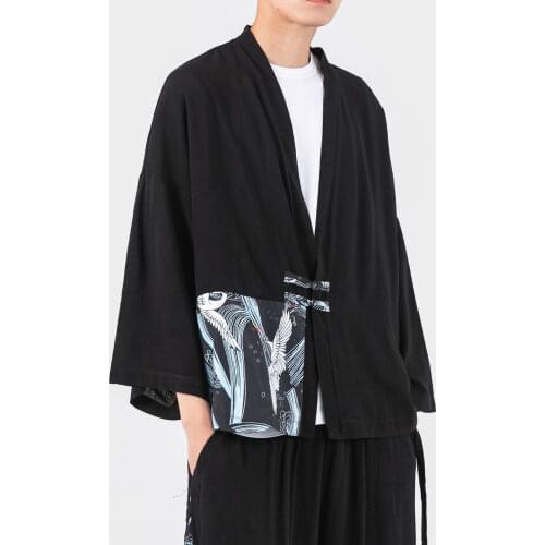 Japanese Kimono Cardigan Men Summer New Haori Samurai Kimonos Karate Streetwear Shirt Kimono Japones Mens Haori Yukata