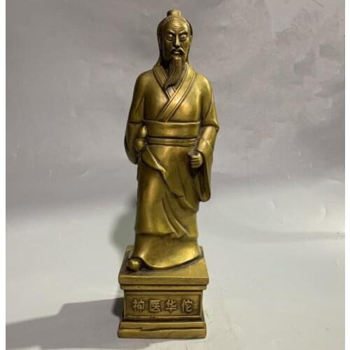 China brass archaize God doctor Hua Tuo crafts statue