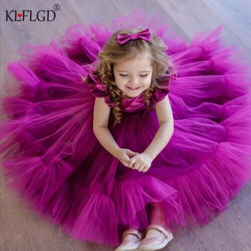 Girls' first birthday Christmas party lace Sequin dress new childrens communion dinner little fly sleeve evening dress vestidos