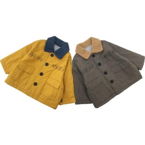 Infant Baby Jackets Casual Printed Thick Jacket for Boys Autumn Fashion Lapel Toddler Boys Coats Kids Clothing 1 2 3 4 5 Years