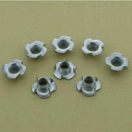 M3 M4 M5 M6 M8 M10 Zinc Plated Four Claws Nut Speaker T-nut Blind Pronged Insert Tee Nut Furniture Hardware