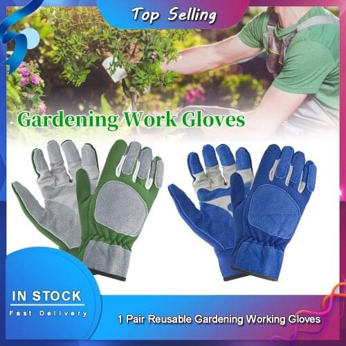 1 Pair Reusable Gardening Working Gloves Anti-slip Breathable Comfortable Weed Puling Up Gloves For Gardening Fishing