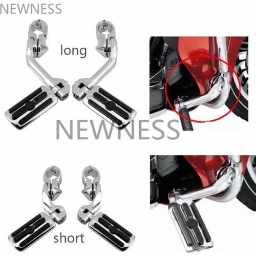 Motorcycle 1.25" 32mm Adjustable Crash bar Highway Engine Guards Foot Pegs Footrest Mount Clamp Pedal For Harley Cafe Racer