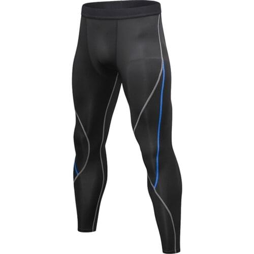 Mens tight sports pants fitness running training pants fashion patchwork color quick dry breathable pants 91302