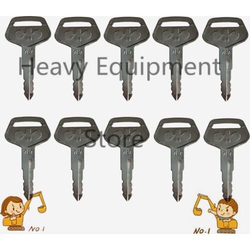Set of 10 For Komatsu Heavy Equipment 787 set of 10 Key Excavator Dozer Loader Backhoe Starter Free Shipping