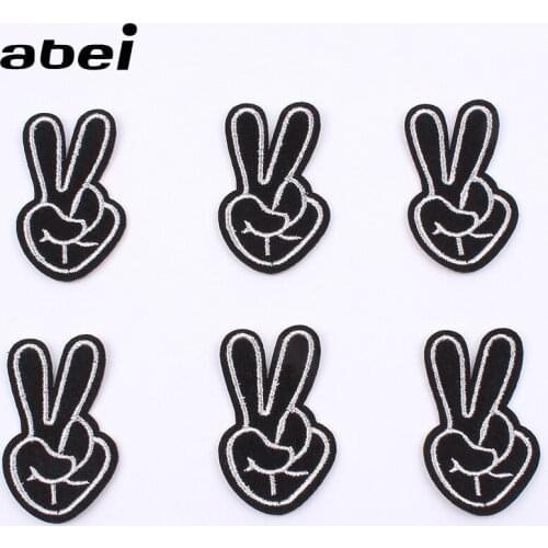 50pcs/lot Gusture Embroidery Patches Letters Clothing Decoration Accessories Diy Iron Heat Transfer Applique Diy Patch