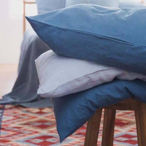 2pcs 100% Nature Linen Pillowcase Solid Color High Quality Gray Pink Bed Throw Pillow Cover Home Decorative Pillow Case 48*74cm