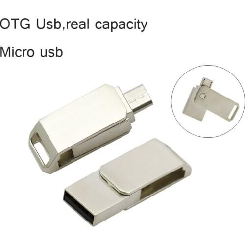 New OTG USB Flash Drive 8GB 16GB 32GB USB Pen Drive OTG External Micro USB Stick Memory Full Capacity Pendrive Metal U Disk