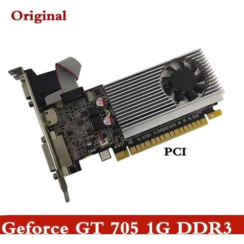 Original Geforce GT 705 real 1G graphics card VGA HDMI full-height bezel PCI-E DDR3 video card half-height graphics card 1pcs