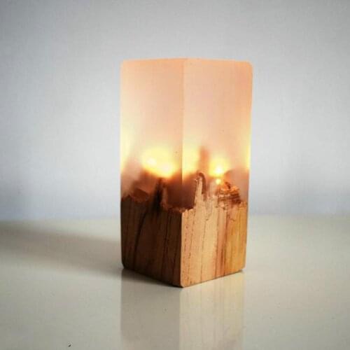 Resin Solid Wood Gift Led Table Lamp USB resin new peculiar Desk Lamp Baby Room Decor LED lights Christmas decorative