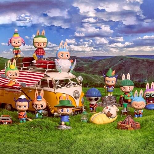POP MART Whole Box The Monsters Camping Series Blind Box PVC animal story toys figures free shipping