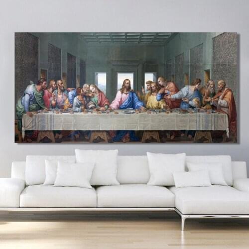 The Last Supper Posters and Prints Vintage Canvas Painting Wall Art Pictures for Living Room Retro Decor Indoor Decorations