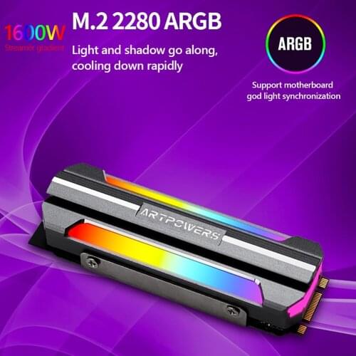 M.2 SSD Heatsink Cooler Aluminum Alloy Sheet ARGB M.2 2280 NVME Solid State Hard Drive Heat Dissipation Radiator