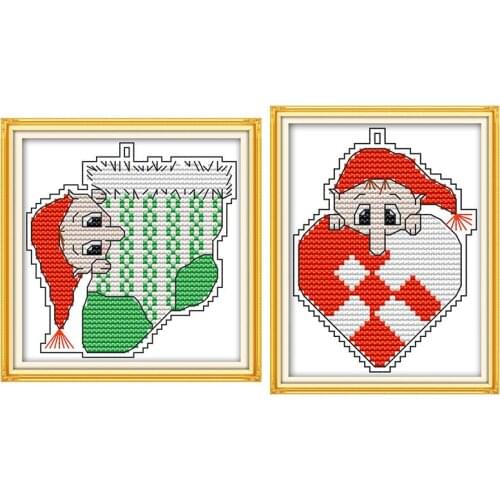 Christmas Pendant Patterns Count Cross Stitch DMC 11CT 14CT Chinese Cross Stitch Kits Handmade DIY Home Decoration Send Gift
