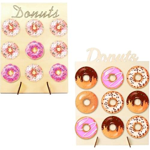 Christmas Halloween Table Wooden Donut Wall Doughnut Holder Stand Baby Shower Birthday Wedding Party Decor Supplies 2019navidad