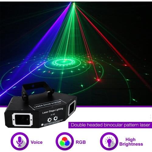 Sharelife 4 Lens RGB Full Color Pattern DMX Beam Network Laser Light Home Gig Party DJ Stage Lighting Sound Auto A-X4