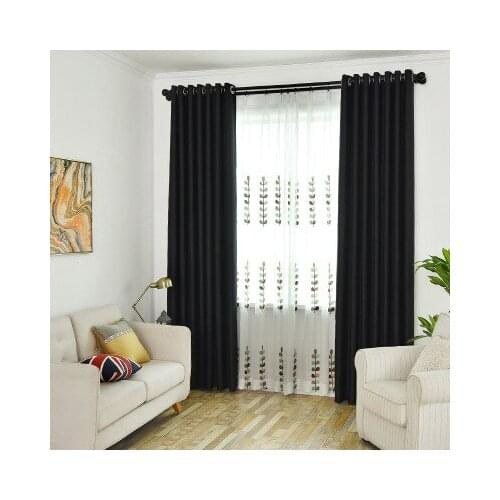 Thick Chenille Curtains Drapes Black Modern Blinds For Living Room Window Treatment Curtain And Tulle Fabric cortina de quarto