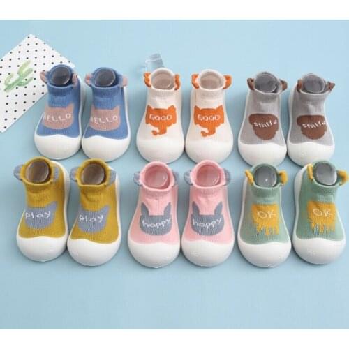 Cute baby socks shoes for spring autumn animal styles cotton anti-slip shoes for home 0-2 years