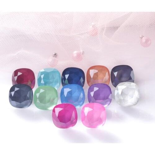 8mm Square Shape Glass Rhinestones Pointback Crystal Strass Mocha Colors Glue On Nails Fancy Stones Crystal Rhinestones