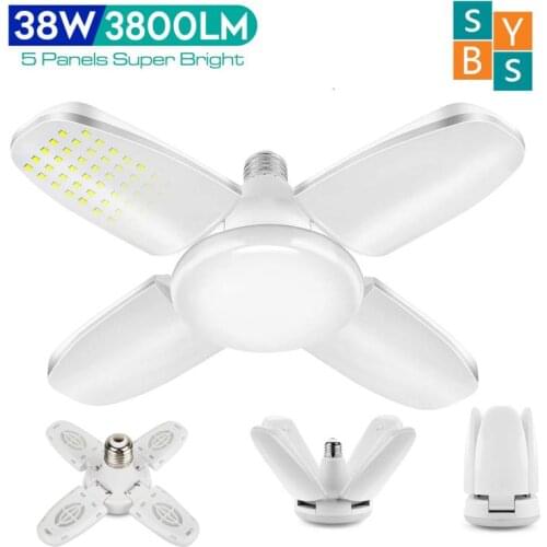 LED Garage Lights 38W Deformable Led Garage Lights 3800LM Led Garage Ceiling Lights With 4 Ajustable Panels Super Bright LED