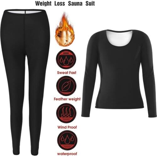 Warm Sauna Suit Thermal Underwear Sexy Ladies Clothes Winter Seamless Body Shaper Waist Trainer Long Johns Women Shapewear Sets