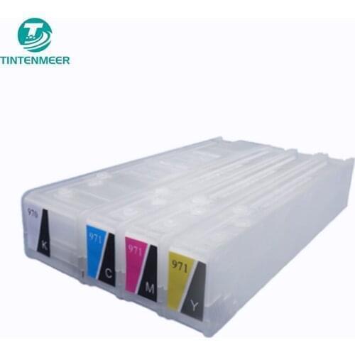 TINTENMEER refillable empty cartridge xl with auto reset chip 970 971 970xl 971xl for hp officejet Pro 451 551 476 576 printer