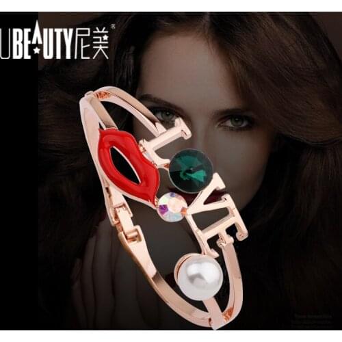 UBEAUTY Love Rose Gold Bangles&bracelets Crystal Costume Jewelry Clothes Accessories JewelryBracelets For Women Crystal Bracele
