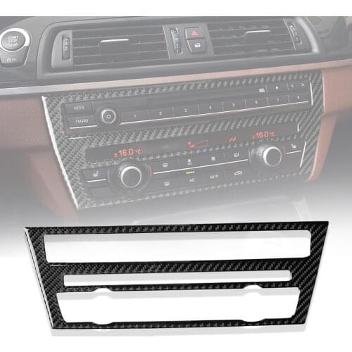 Carbon Fiber Car CD Control Panel Frame Decorative Sticker Decal Stickup Fixation Auto Interior decor for BMW F07 5GT 535i 10-16