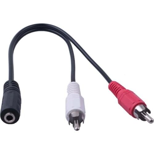 Universal 3.5mm Stereo Audio Female Jack to 2 RCA Male Socket to Headphone 3.5 Y Adapter Cable
