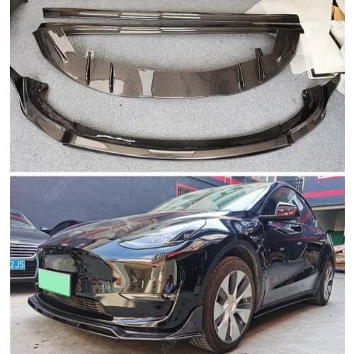 High Quality REAL CARBON FIBER Front Bumper Lip Wing Spoiler Rear Trunk Diffuser Side Body Skirt FOR Tesla MODEL Y 2021 2022