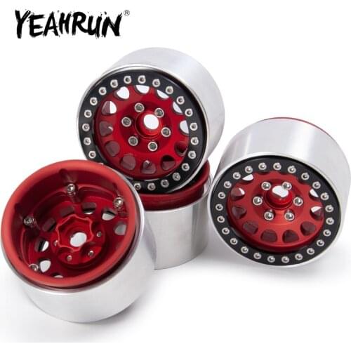 YEAHRUN 4pcs/set 1.9inch Aluminum Beadlock Wheels Rim 35MM Width for 1:10 SCX10 D90 Wraith TRX4 CC01
