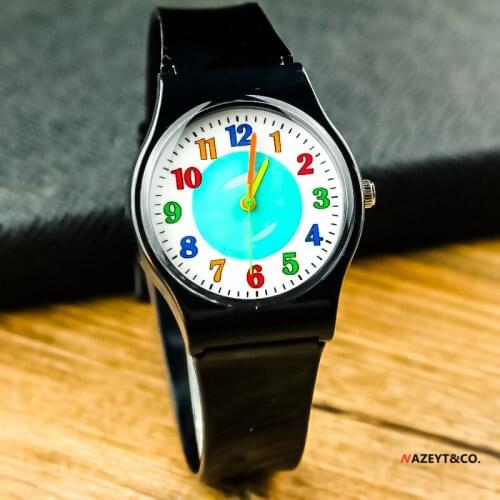 High quality woman casual quartz watch middle student unisex blue ball dial ruby wristwatch boys girls children jelly clock