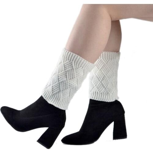 Ladies Knitted Leg Warmers Winter Women Warm Boot Cuffs Trim Toppers Decoration