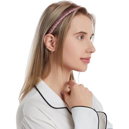 100% Mulberry Silk Pleated Women Scrunchie Headband Hoop Solid Color Hair Accessories Headdress Ladys Hair Accessories