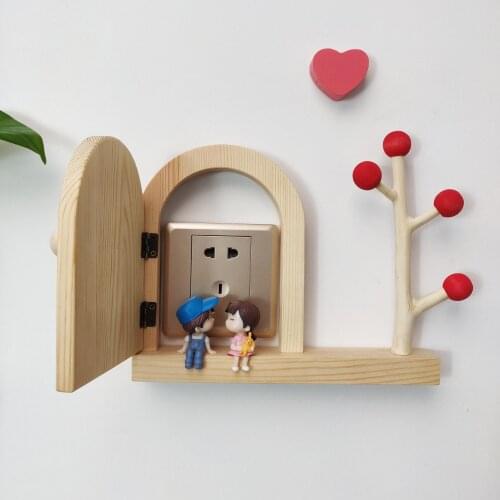 Log Switch Stickers Decorative Wall Stickers Household Socket Panel Cover Cover Decorative Frame Cover Socket Protective Cover