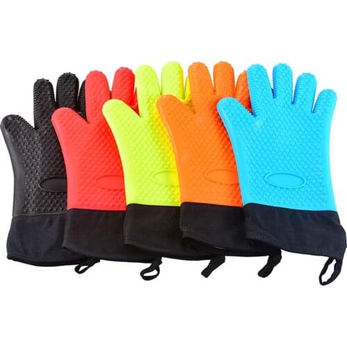 1 pair Cooking Gloves,Heat Resistant Oven Mitt for Baking,BBQ,Kitchen,Waterproof Non-Slip Potholders with Inner Cotton Layer