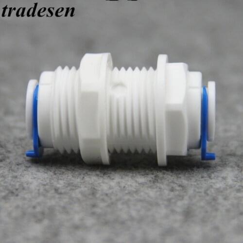 1pcs RO Water Purifiers Accessories Tank Bulkhead Union 1/4" 3/8" Pipe Reverse Osmosis Aquarium System Quick Coupling