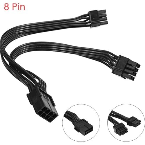10/6/1pcs 20cm Graphics Card 8 Pin Female to 2*8P(6+2)pin Extention Power Cable Male PCIe PCI Express 4 Lines 18AWG All black