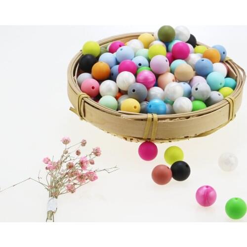 200Pcs Round Silicone Beads 10mm Perle Silicone Teething Beads For Jewelry Making Baby Products DIY Silicone Kralen Beads