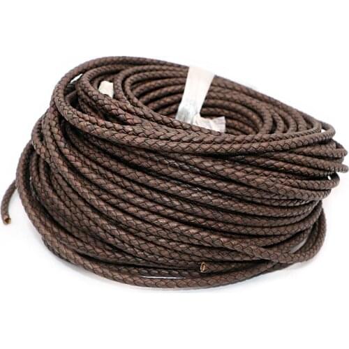 5meters/lot 6mm Round Black Brown Genuine leather cord Fit Leather Bracelets and DIY jewelry Handmade accessories