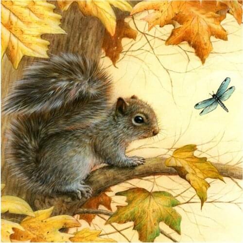Full drill diamond painting squirrel animal embroidery mosaic religion diamond dotz rhinestone picture puzzle drawing wall decor