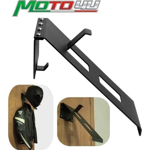 CNC Aluminum Universal Helmet Holder Hook Jacket Bags Rack Hangers Double hook Powder Coated Helmet Motorcycle Wall Bracket