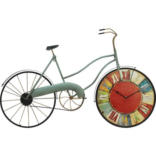 American Vintage Large Wall Clock 3d Metal Creative Wheel Bicycle Clock Big Size Home Bar Living Room Reloj Wall Decoration S167