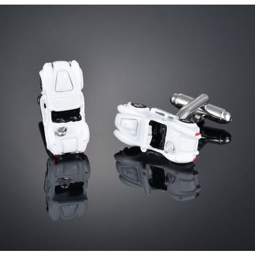 White sports car sleeve nail French long sleeve shirt sleeve nail shirt accessories Cufflinks