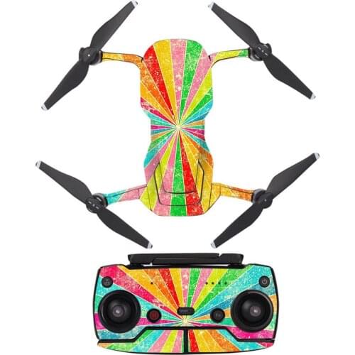 Colorful Block Style Decal Skin Sticker For DJI Mavic Air Drone + Remote Controller + 3 Batteries Protection Film Cover A0076