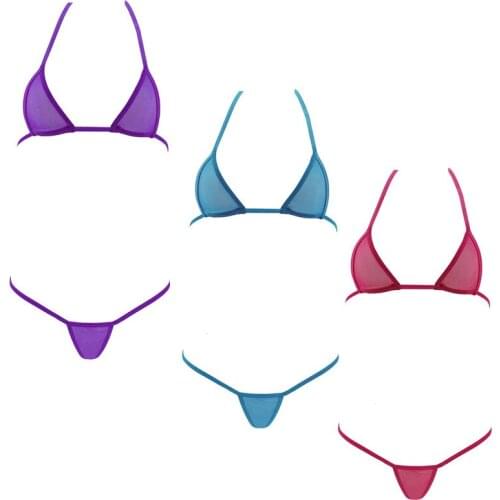Extreme Micro Bikini Set Women Mini Triangle Bathingsuit Bandage Cotton Mesh Transparent Hot Sexy Erotic Lingerie Underwear